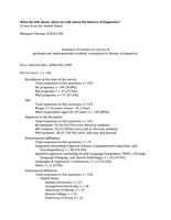 Summary of 2008 Survey of graduate and undergraduate students' orientation to history of linguistics