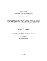 Metamaterials and their applications towards novel imaging technologies