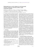 Relationship between aerosol oxidation level and hygroscopic properties of laboratory generated secondary organic aerosol (SOA) particles